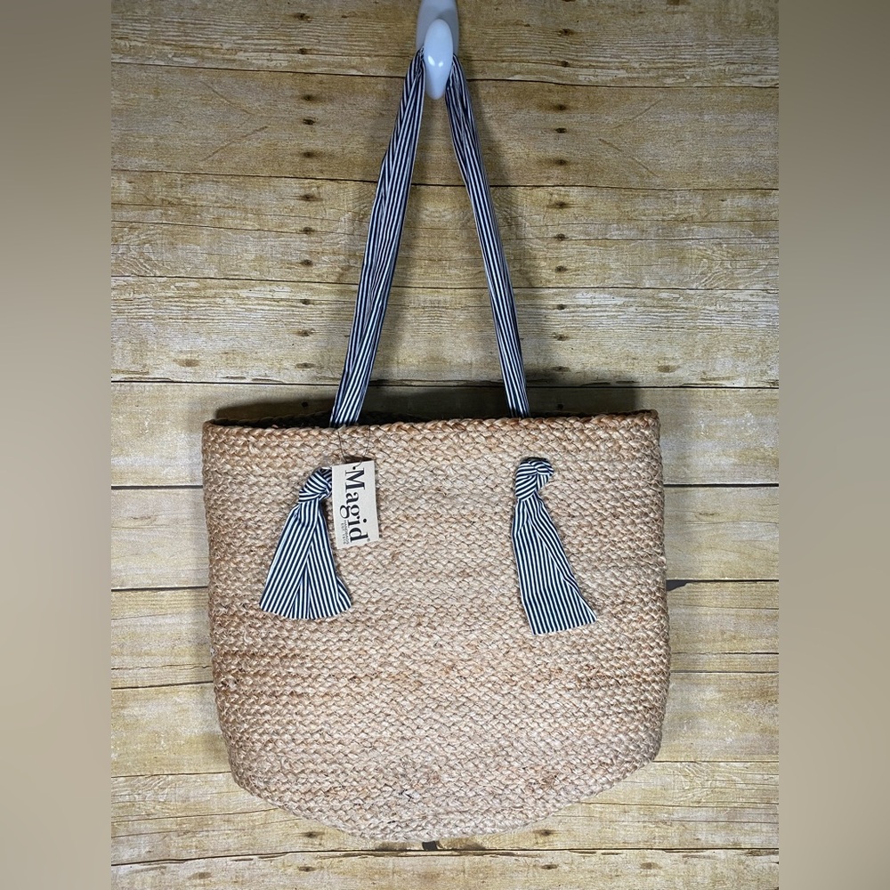 Magid Straw Handbag Summer Tote Shoulder Bag NWT